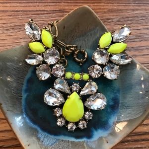 J. Crew Citron Stones + Crystal Necklace